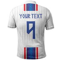 Custom Norway Football Polo Shirt Norge Viking Ornament Vertical Stripe Sporty Style