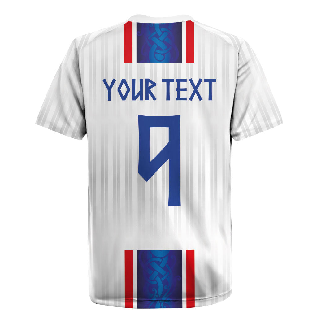 Custom Norway Football Rugby Jersey Norge Viking Ornament Vertical Stripe Sporty Style