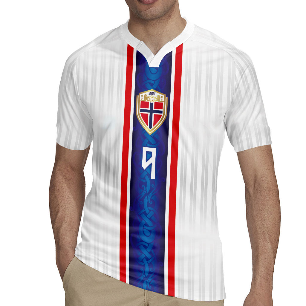 Custom Norway Football Rugby Jersey Norge Viking Ornament Vertical Stripe Sporty Style