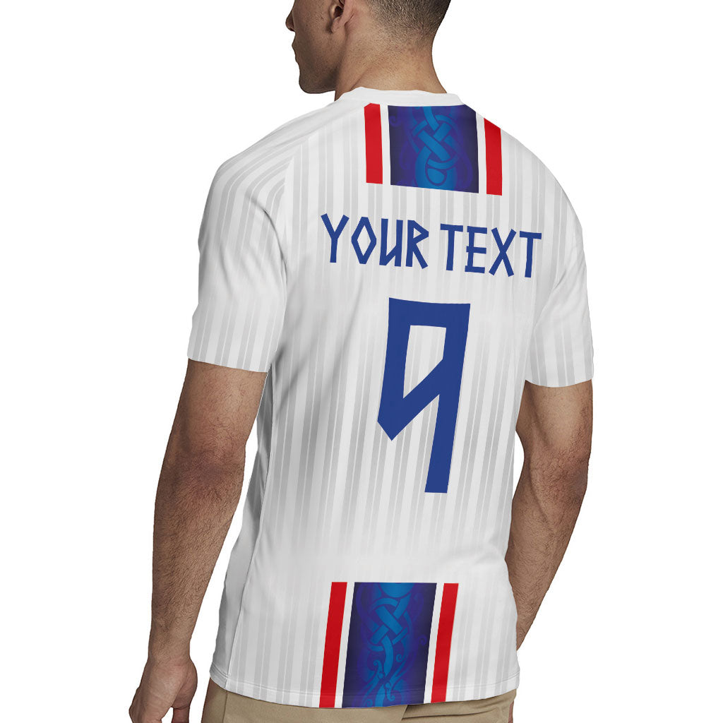 Custom Norway Football Rugby Jersey Norge Viking Ornament Vertical Stripe Sporty Style