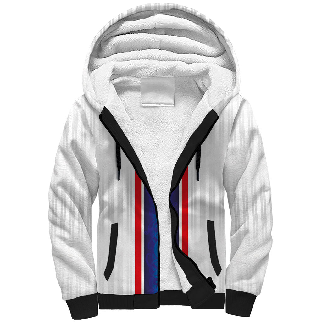 Custom Norway Football Sherpa Hoodie Norge Viking Ornament Vertical Stripe Sporty Style
