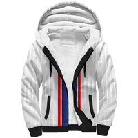 Custom Norway Football Sherpa Hoodie Norge Viking Ornament Vertical Stripe Sporty Style