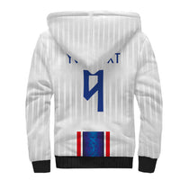 Custom Norway Football Sherpa Hoodie Norge Viking Ornament Vertical Stripe Sporty Style