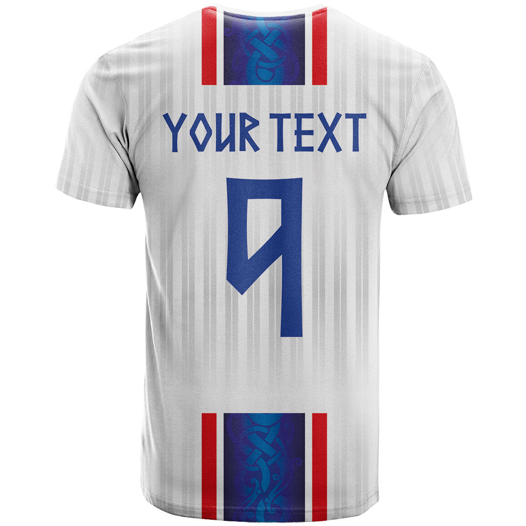 Custom Norway Football T Shirt Norge Viking Ornament Vertical Stripe Sporty Style