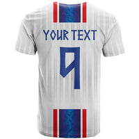 Custom Norway Football T Shirt Norge Viking Ornament Vertical Stripe Sporty Style