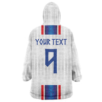 Custom Norway Football Wearable Blanket Hoodie Norge Viking Ornament Vertical Stripe Sporty Style