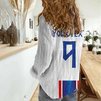 Custom Norway Football Women Casual Shirt Norge Viking Ornament Vertical Stripe Sporty Style