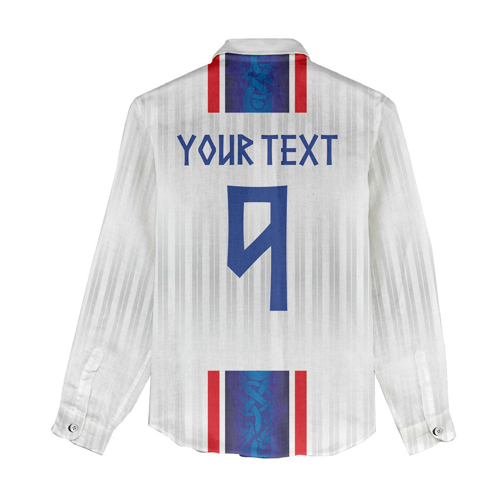Custom Norway Football Women Casual Shirt Norge Viking Ornament Vertical Stripe Sporty Style