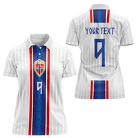 Custom Norway Football Women Polo Shirt Norge Viking Ornament Vertical Stripe Sporty Style