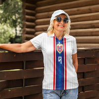 Custom Norway Football Women Polo Shirt Norge Viking Ornament Vertical Stripe Sporty Style