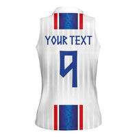 Custom Norway Football Women Sleeveless Polo Shirt Norge Viking Ornament Vertical Stripe Sporty Style