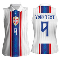 Custom Norway Football Women Sleeveless Polo Shirt Norge Viking Ornament Vertical Stripe Sporty Style