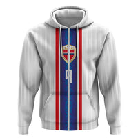 Custom Norway Football Zip Hoodie Norge Viking Ornament Vertical Stripe Sporty Style