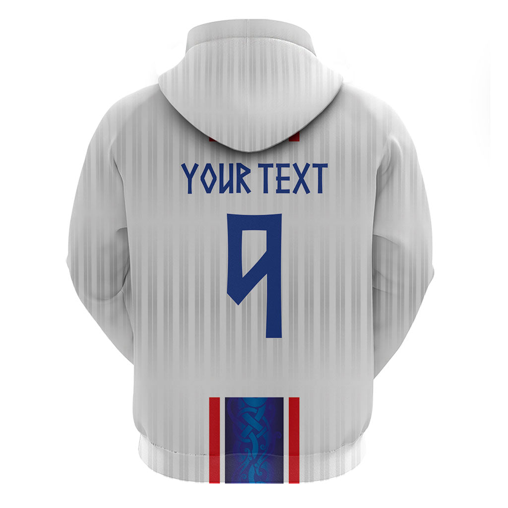 Custom Norway Football Zip Hoodie Norge Viking Ornament Vertical Stripe Sporty Style