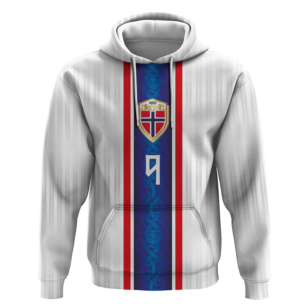 Custom Norway Football Zip Hoodie Norge Viking Ornament Vertical Stripe Sporty Style