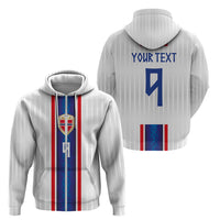 Custom Norway Football Zip Hoodie Norge Viking Ornament Vertical Stripe Sporty Style