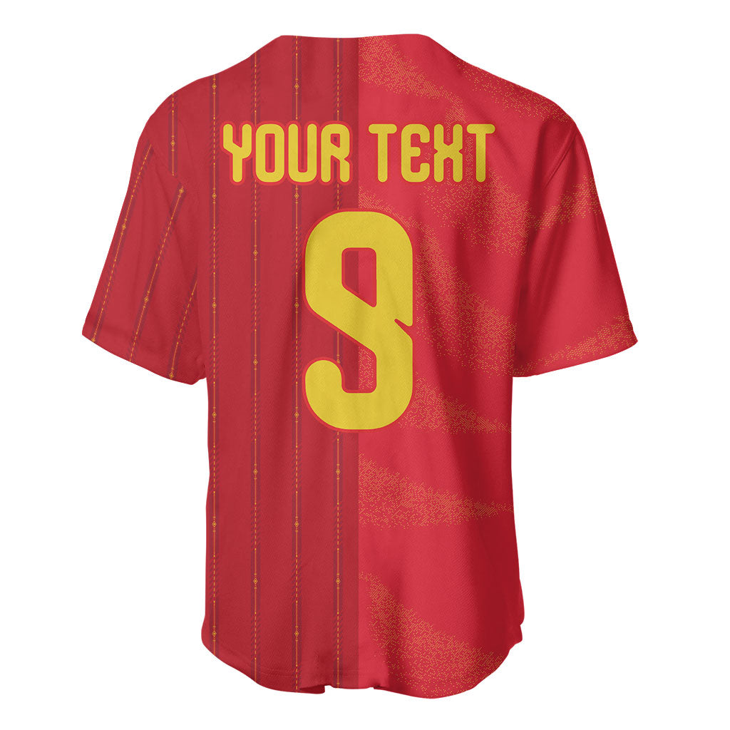 Custom Spain Football Baseball Jersey World Champions and Kings of Europe