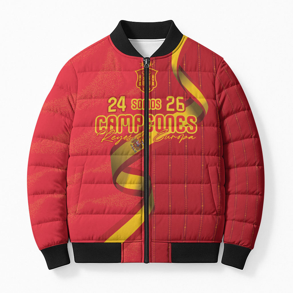 Custom Spain Football Bomber Puffer Jacket World Champions and Kings of Europe