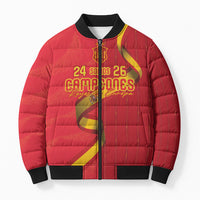 Custom Spain Football Bomber Puffer Jacket World Champions and Kings of Europe