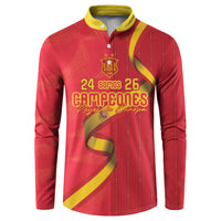 Custom Spain Football Button Sweatshirt World Champions and Kings of Europe