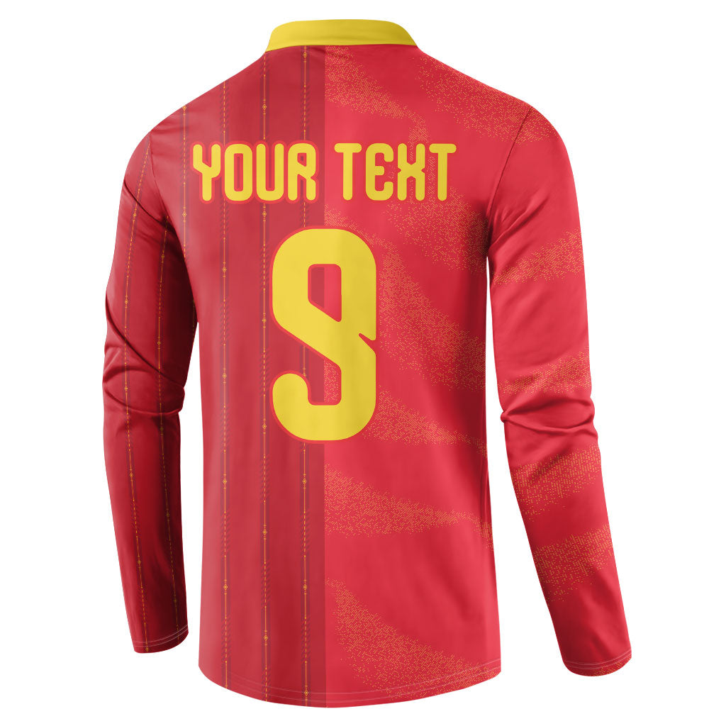 Custom Spain Football Button Sweatshirt World Champions and Kings of Europe