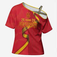 Custom Spain Football Cross Shoulder Shirt World Champions and Kings of Europe