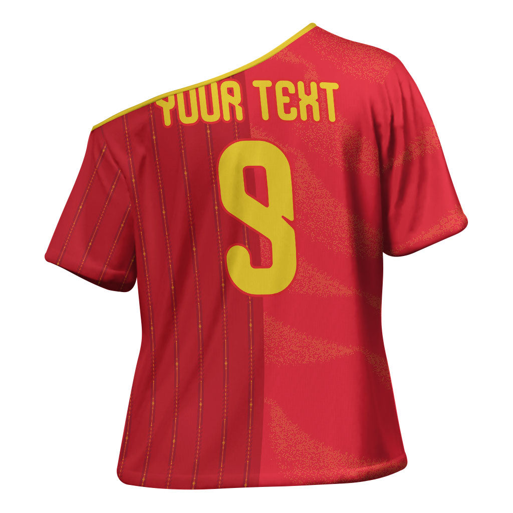 Custom Spain Football Cross Shoulder Shirt World Champions and Kings of Europe