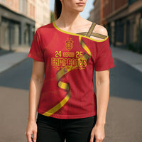 Custom Spain Football Cross Shoulder Shirt World Champions and Kings of Europe