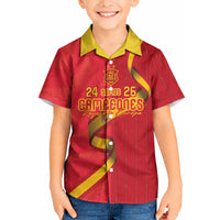 Custom Spain Football Kid Hawaiian Shirt World Champions and Kings of Europe