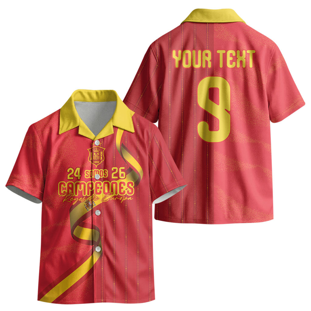 Custom Spain Football Kid Hawaiian Shirt World Champions and Kings of Europe