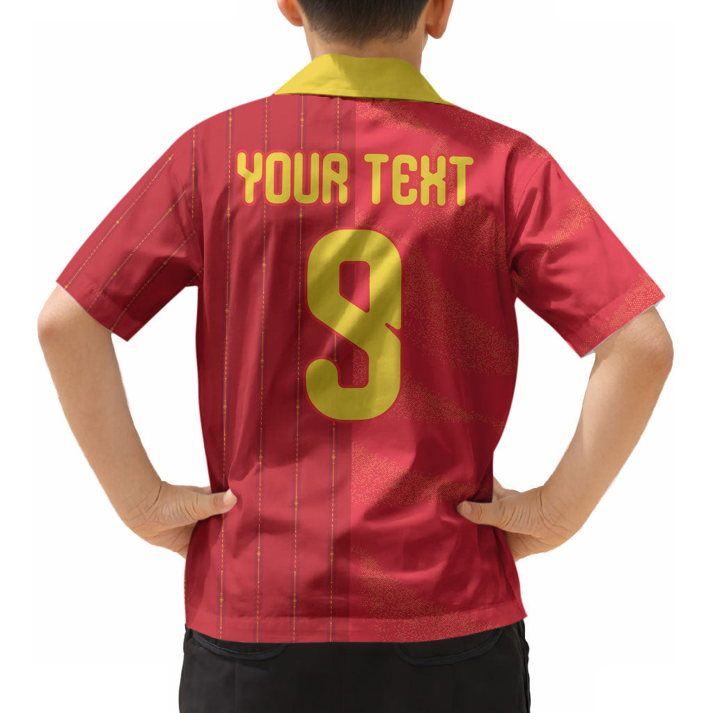 Custom Spain Football Kid Hawaiian Shirt World Champions and Kings of Europe
