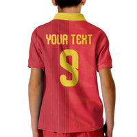 Custom Spain Football Kid Polo Shirt World Champions and Kings of Europe