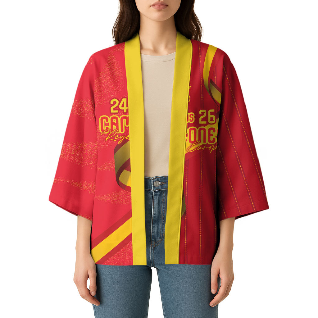 Custom Spain Football Kimono World Champions and Kings of Europe