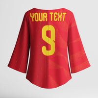 Custom Spain Football Kimono Sleeve Blouse World Champions and Kings of Europe