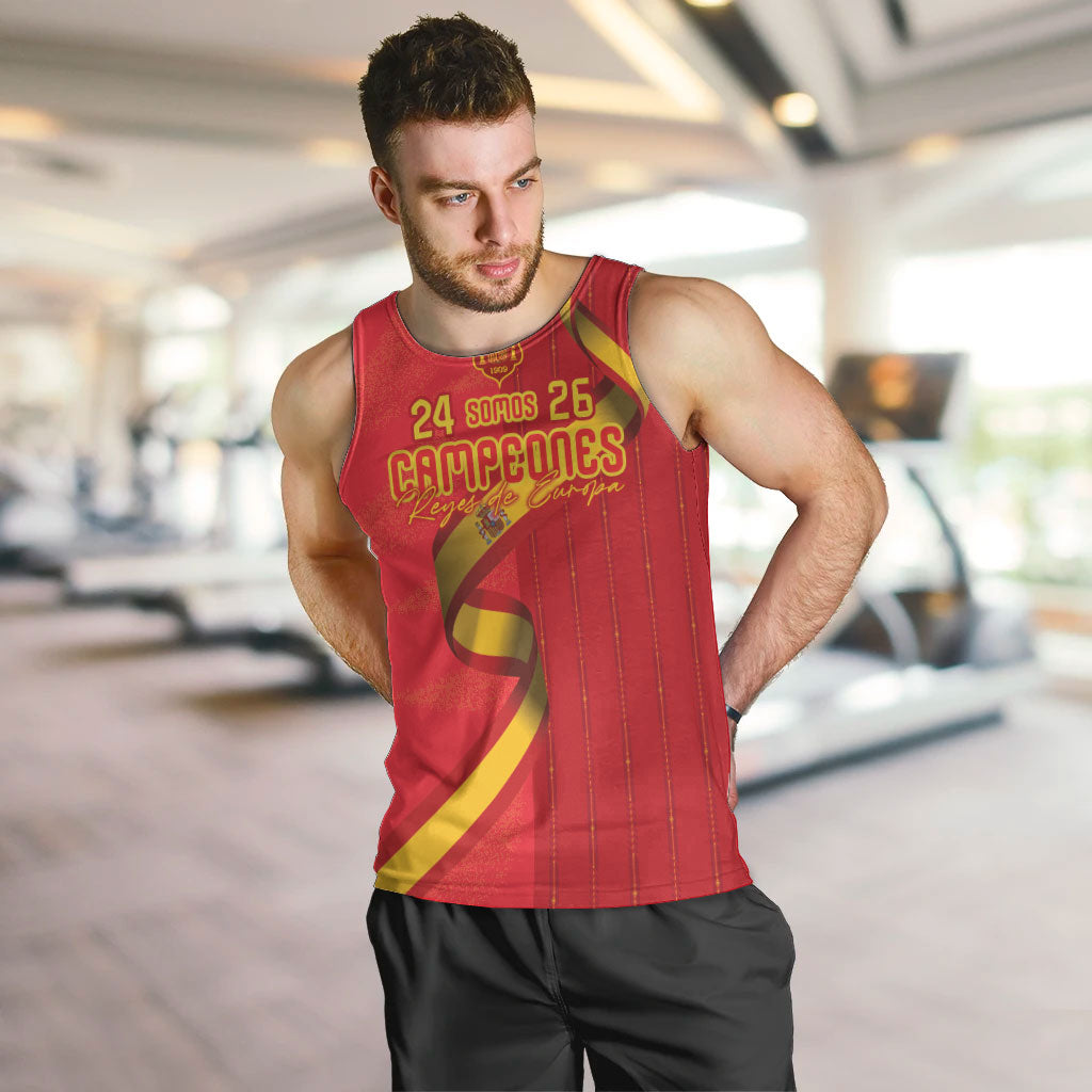 Custom Spain Football Men Tank Top World Champions and Kings of Europe