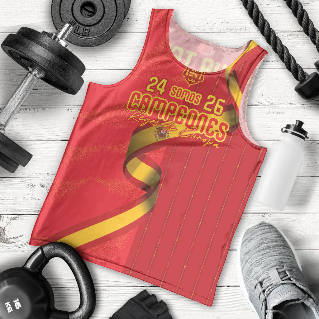 Custom Spain Football Men Tank Top World Champions and Kings of Europe