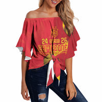 Custom Spain Football Off Shoulder Wrap Waist Top World Champions and Kings of Europe