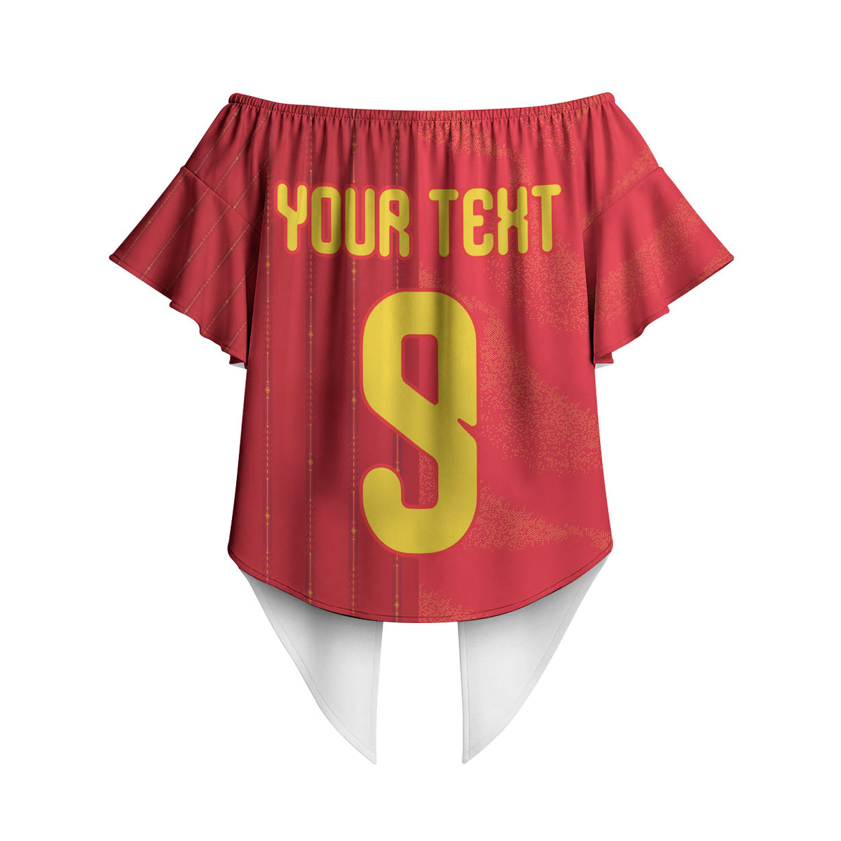 Custom Spain Football Off Shoulder Wrap Waist Top World Champions and Kings of Europe