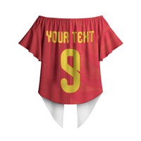 Custom Spain Football Off Shoulder Wrap Waist Top World Champions and Kings of Europe