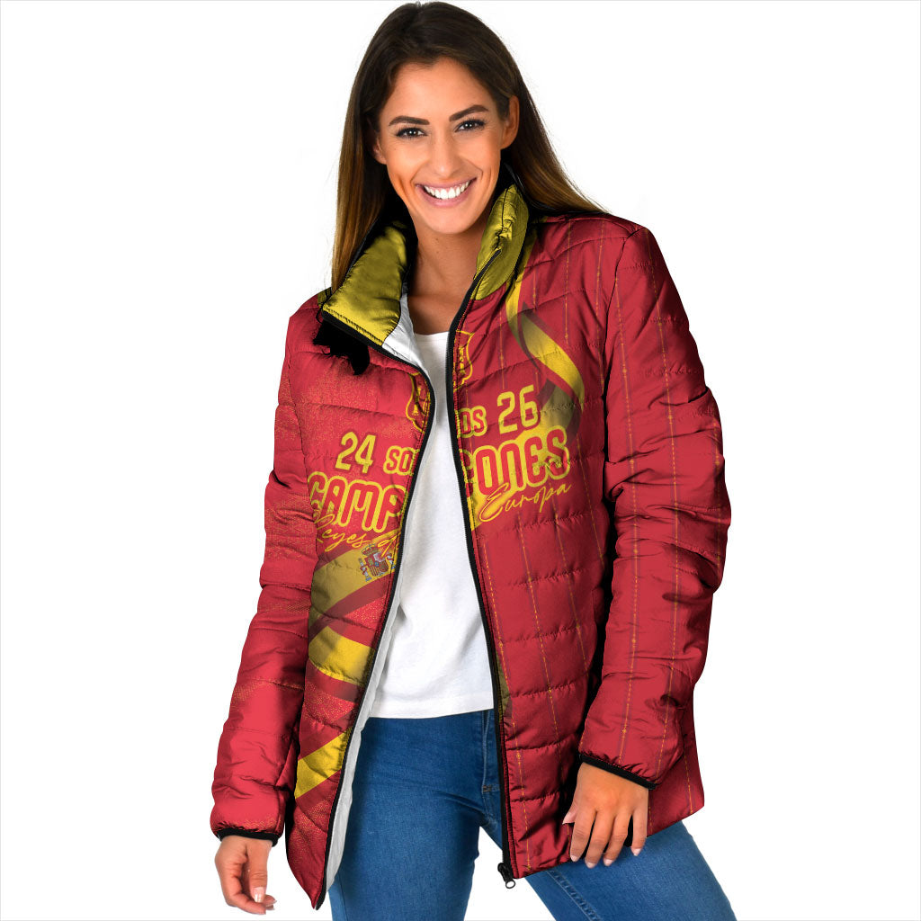 Custom Spain Football Padded Jacket World Champions and Kings of Europe