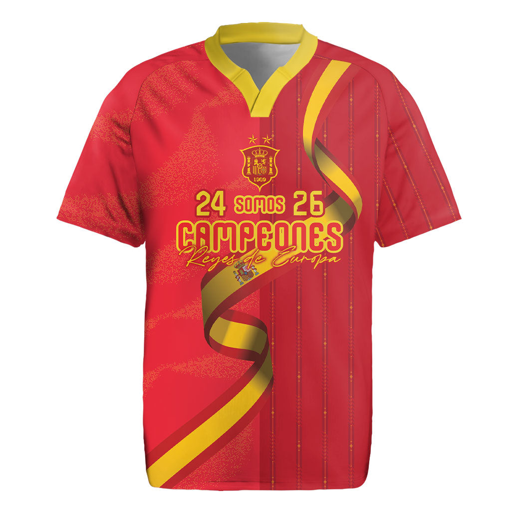Custom Spain Football Rugby Jersey World Champions and Kings of Europe