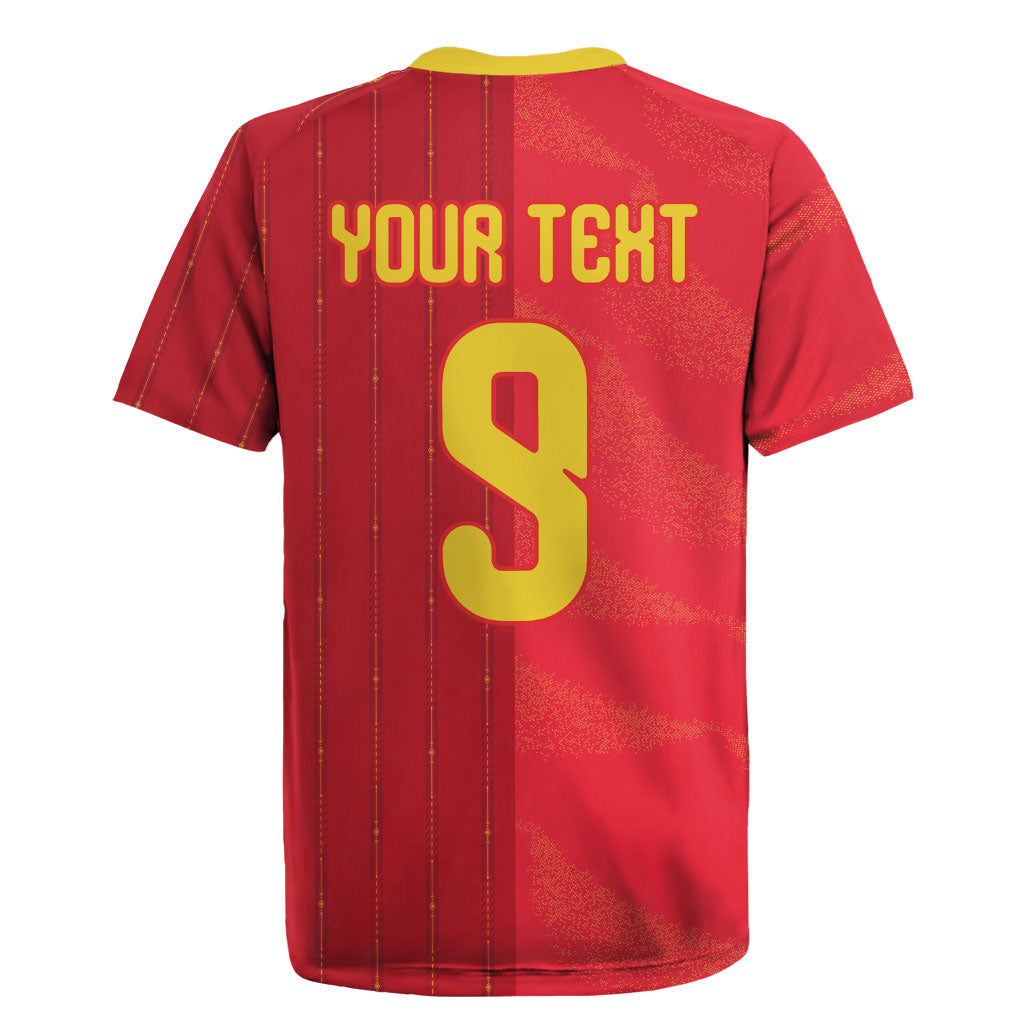 Custom Spain Football Rugby Jersey World Champions and Kings of Europe