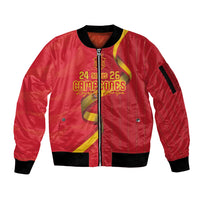 Custom Spain Football Sleeve Zip Bomber Jacket World Champions and Kings of Europe