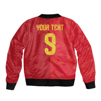 Custom Spain Football Sleeve Zip Bomber Jacket World Champions and Kings of Europe
