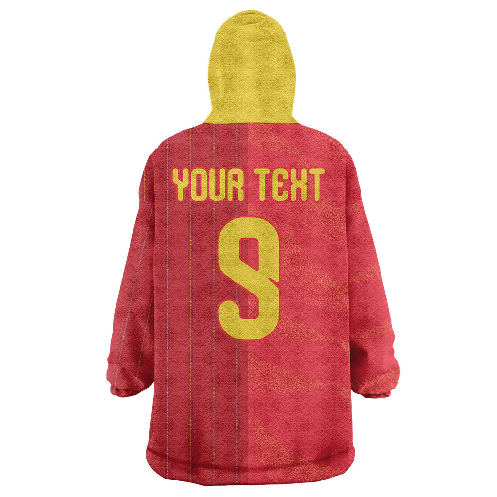 Custom Spain Football Wearable Blanket Hoodie World Champions and Kings of Europe