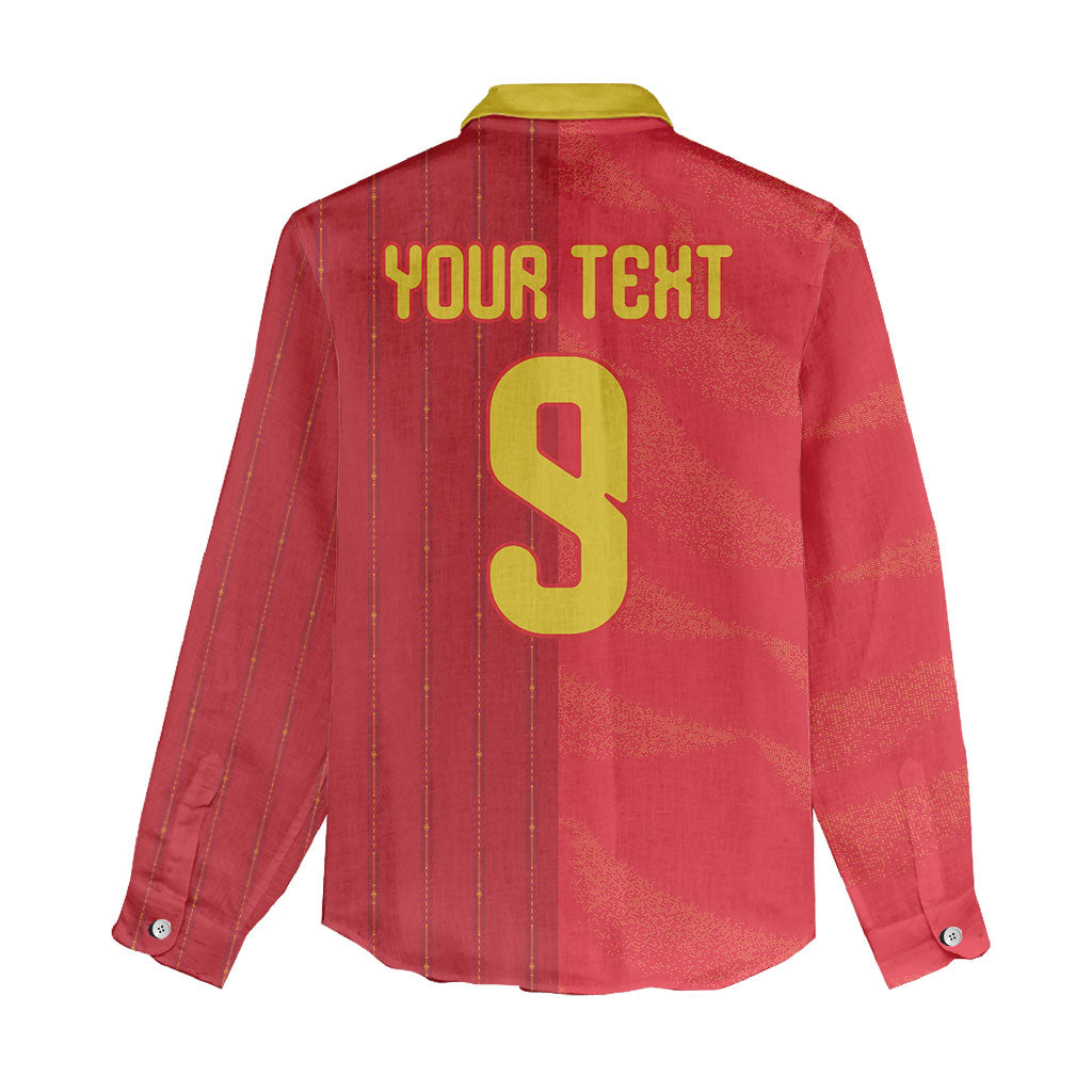 Custom Spain Football Women Casual Shirt World Champions and Kings of Europe