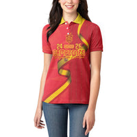 Custom Spain Football Women Polo Shirt World Champions and Kings of Europe