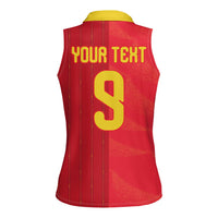 Custom Spain Football Women Sleeveless Polo Shirt World Champions and Kings of Europe