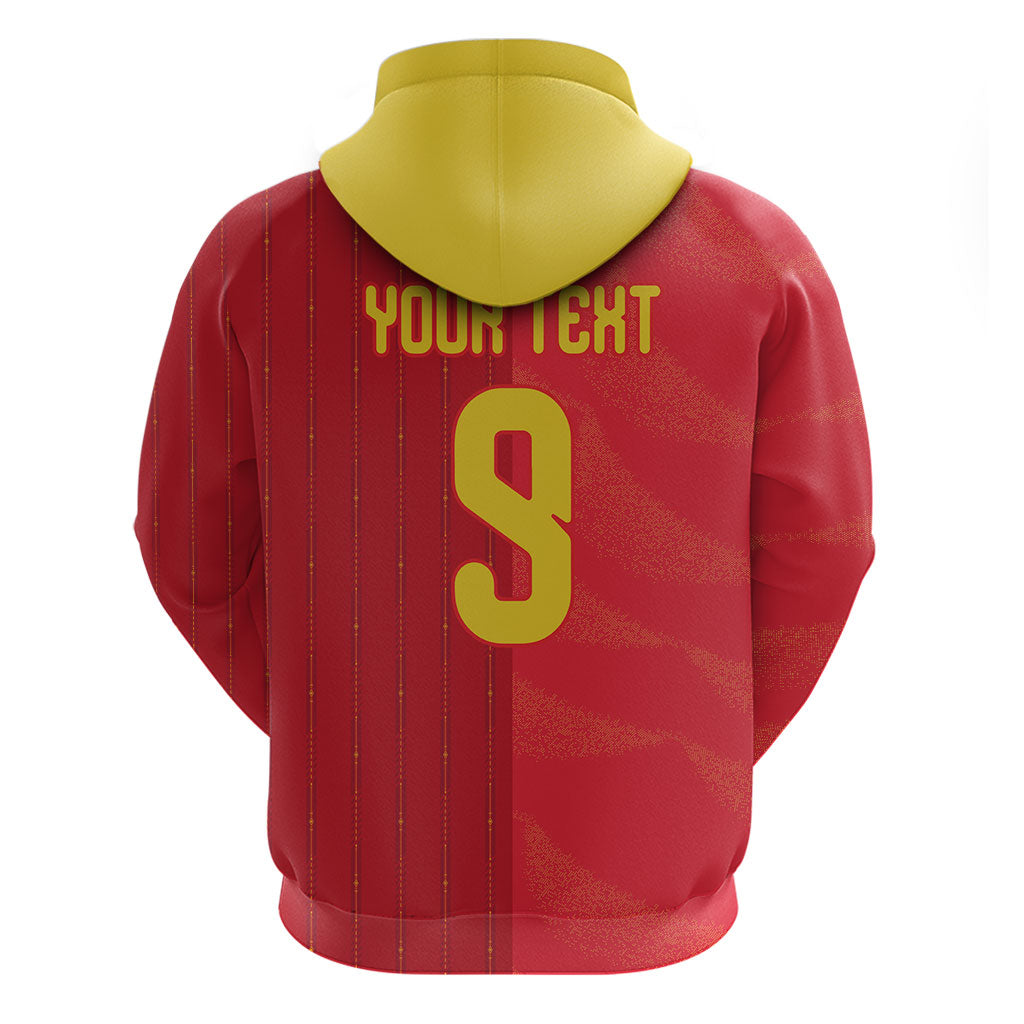 Custom Spain Football Zip Hoodie World Champions and Kings of Europe