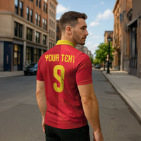 Custom Spain Football Zipper Polo Shirt World Champions and Kings of Europe